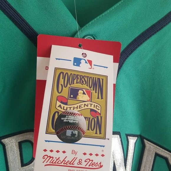 KEN GRIFFEY JR SEATTLE MARINERS GREEN RETRO THROWBACK JERSEY - Picture 3 of 11